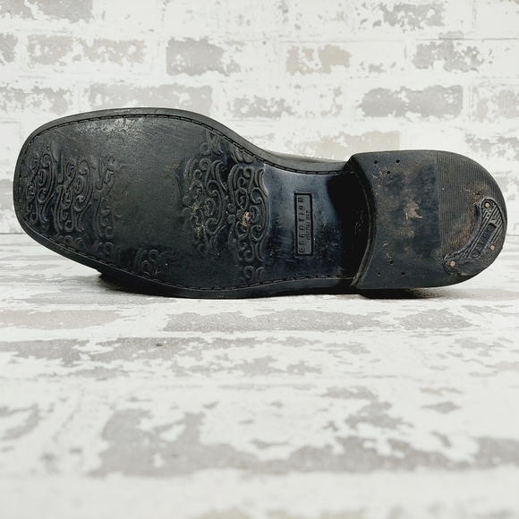 Kenneth Cole Reaction Mixed Wingtip Plaid Fabric Black Leather Oxfords O637 - Picture 8 of 12